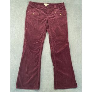 Y2K Low Rise Corduroy Flare Pants Michael Michael Kors Women 14 Burgundy Fall